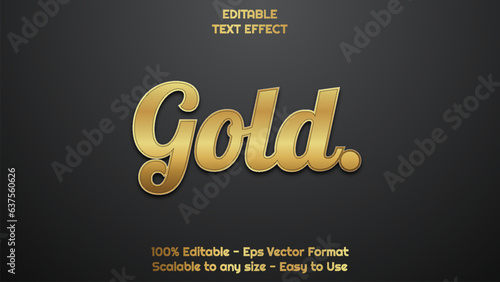 Gold text effect. Editable text effect