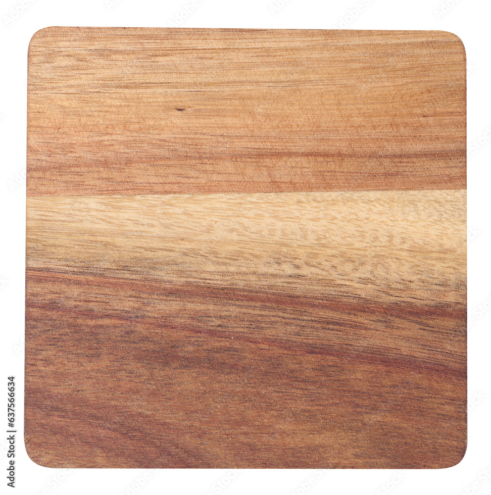 Square wooden cutting board on a white isolated background Square wooden cutting board on a white isolated background