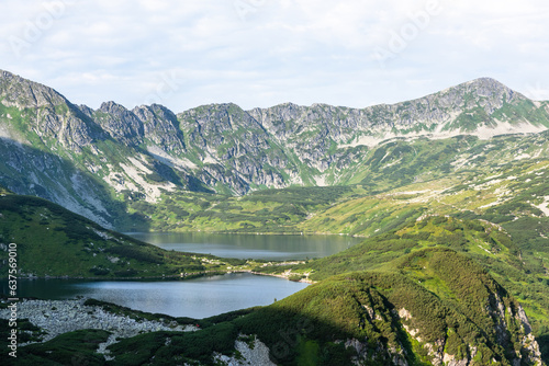 Alpine lakes   Dolina Pieciu Stawow  in Tatra Mountains  Poland at summer