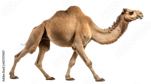 an Arabian or dromedary camel, walking in an Animal-themed, illustration in a PNG, cutout, and isolated. Generative ai © Purple Penguin GFX