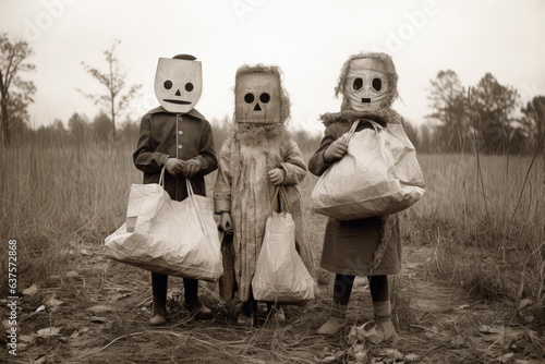 Kids ready for trick-or-treating in the 1950’s photo