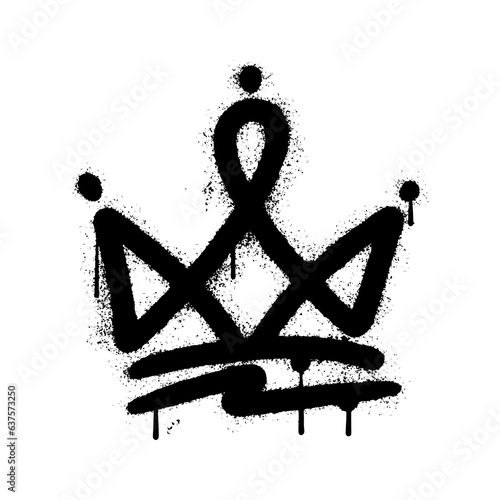 Crown sprayed in graffiti style. Vector illustration.