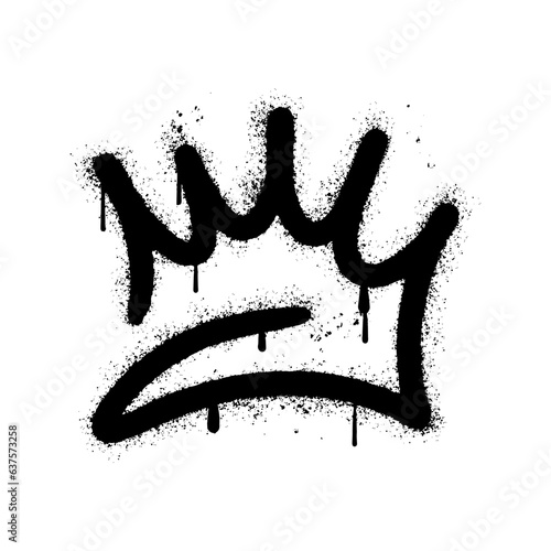 Crown sprayed in graffiti style. Vector illustration.