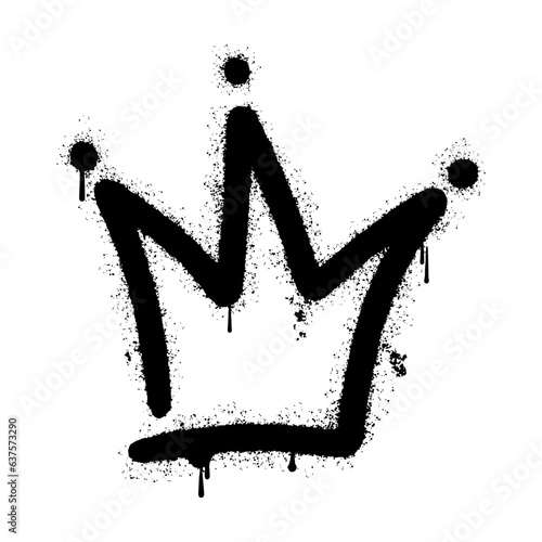 Crown sprayed in graffiti style. Vector illustration.