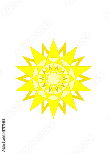 gelbes zehnstraliges sternmotiv 