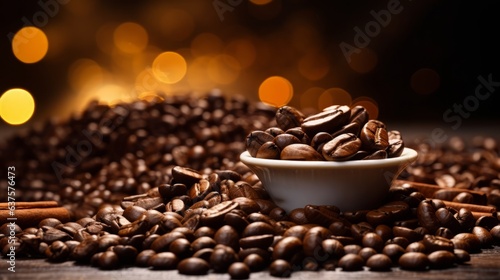 coffee beans and cup