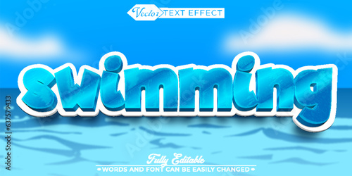 Cartoon Swimming Editable Text Effect Template