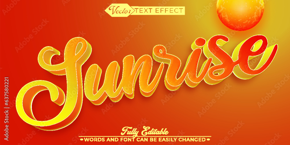 Sunrise Vector Editable Text Effect Template Sunrise Vector Editable Text Effect Template