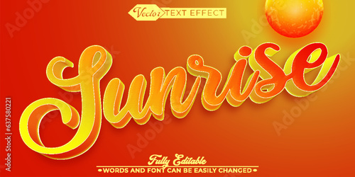 Sunrise Vector Editable Text Effect Template