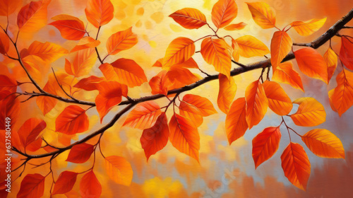  Autumn leaves background, generative ai