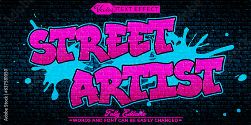 Grafitti Street Artist Vector Editable Text Effect Template