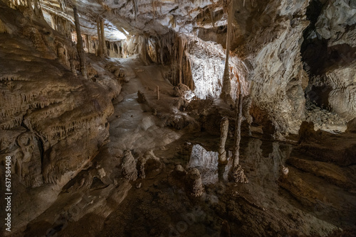 Stalactites and stalactites inside the Lehman caves, Nevada photo