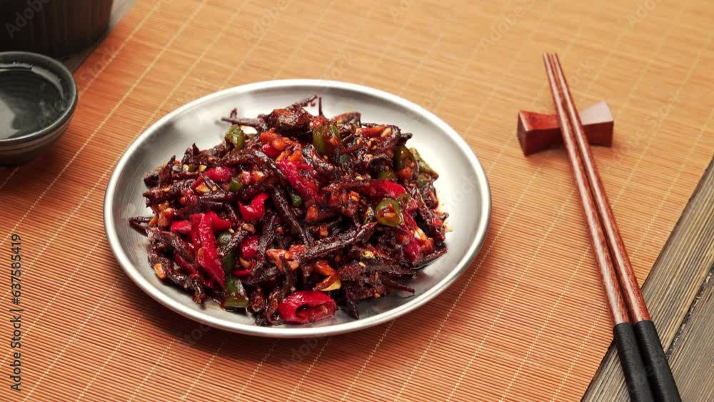 Local characteristics of Northeast China, side dish spicy mixed with small whitebait Local characteristics of Northeast China, side dish spicy mixed with small whitebait