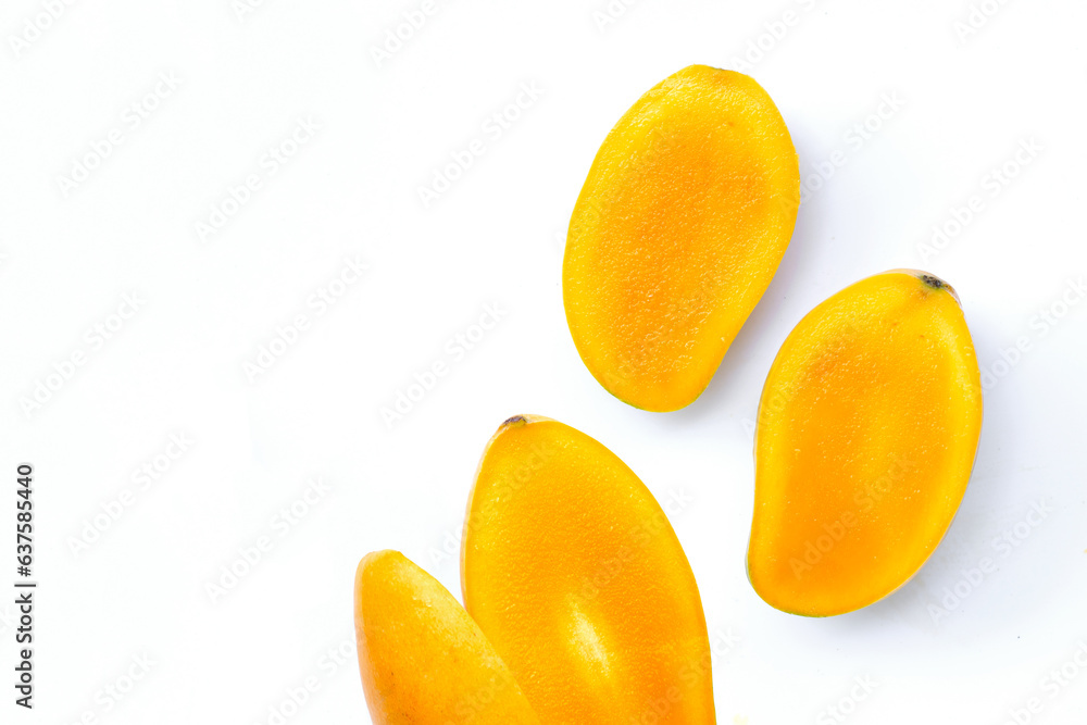 Tropical fruit, Mango on white background. Tropical fruit, Mango on white background.
