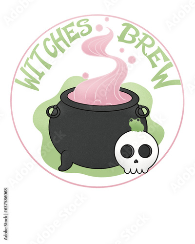 Witches Brew Skull Cauldron Magic