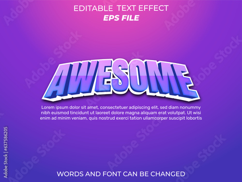 Awesome 3D editable text effect vector template