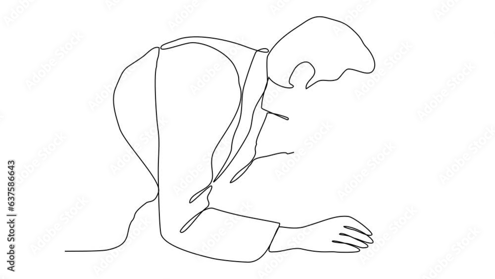 Animated self drawing of scientist do research in the laboratory with ...