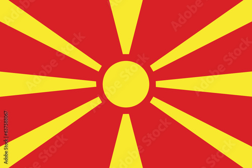 Macedonia flag isolated in official colors and proportion correctly