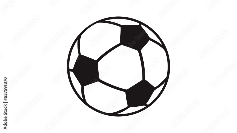 Fototapeta premium Vector Soccer ball on white background. European football logo. Football ball design. Vector illustration