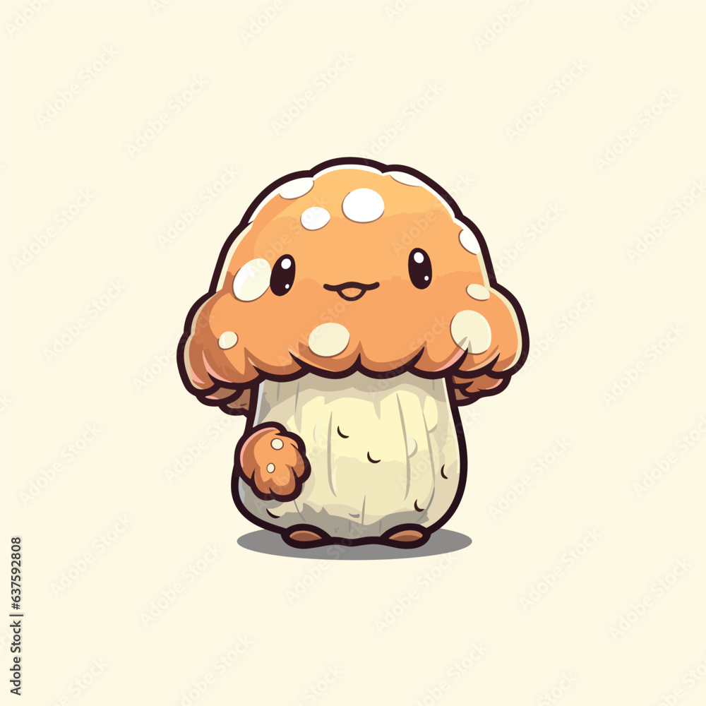 matsutake mushroom kawaii cartoon illustration matsutake mushroom kawaii cartoon illustration