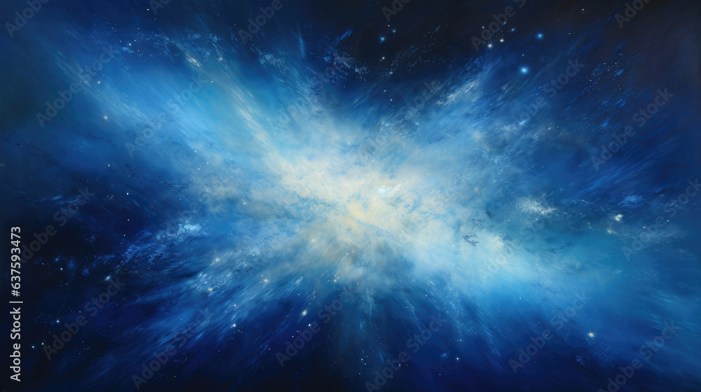 A bright speck of blue rendered in sensational detail drifts through a sea of cosmic dust. Small but rich in color its unique particles play within this massive array of dust creating graceful motions