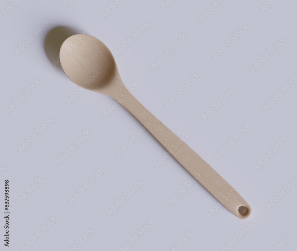Spoon or flatware with a wood texture rendering 3D Spoon or flatware with a wood texture rendering 3D