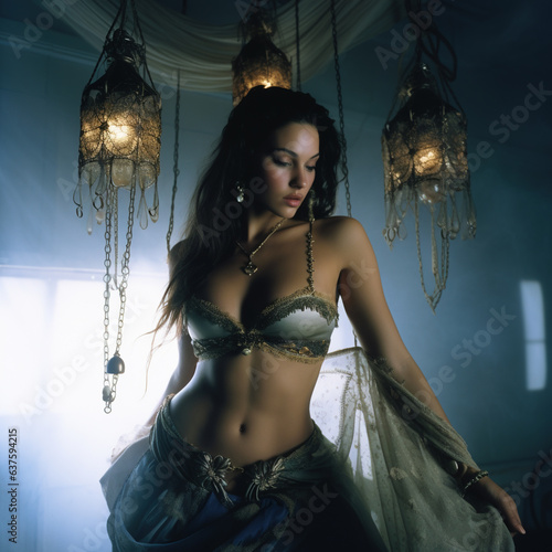 Young beautiful belly dancer in harem photo