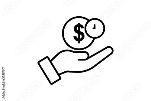 Credit icon. Icon related to Credit and Loan. suitable for web site design, app, user interfaces, printable etc. Line icon style. Simple vector design editable