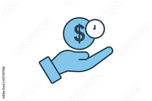 Credit icon. Icon related to Credit and Loan. suitable for web site design, app, user interfaces, printable etc. Flat Line icon style. Simple vector design editable