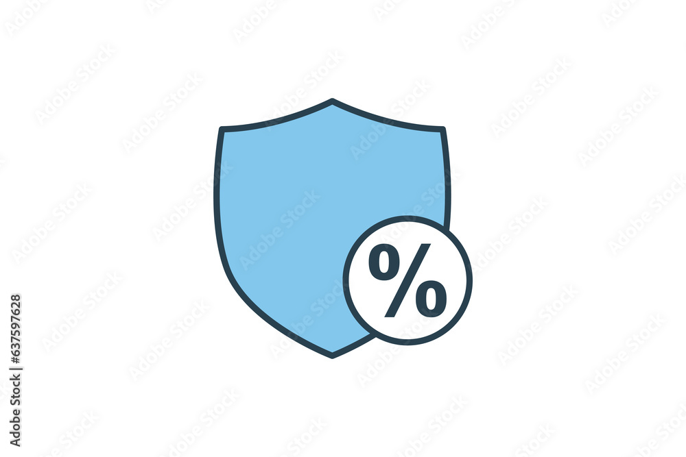 Safe Loan Icon. Icon related to Credit and Loan. suitable for web site design, app, user interfaces, printable etc. Flat Line icon style. Simple vector design editable Safe Loan Icon. Icon related to Credit and Loan. suitable for web site design, app, user interfaces, printable etc. Flat Line icon style. Simple vector design editable