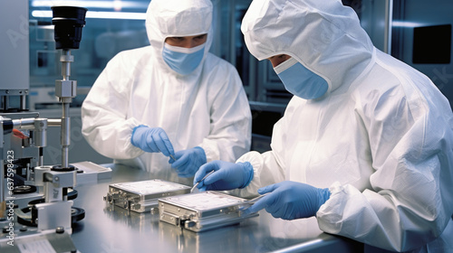 Two workers wearing protective gear taking samples of aluminium for quality control purposes. From the samples a variety of tests are carried out to check the chemical composition purity