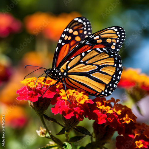 lifestyle photo monarch butterfly sitting on a flower © mindstorm