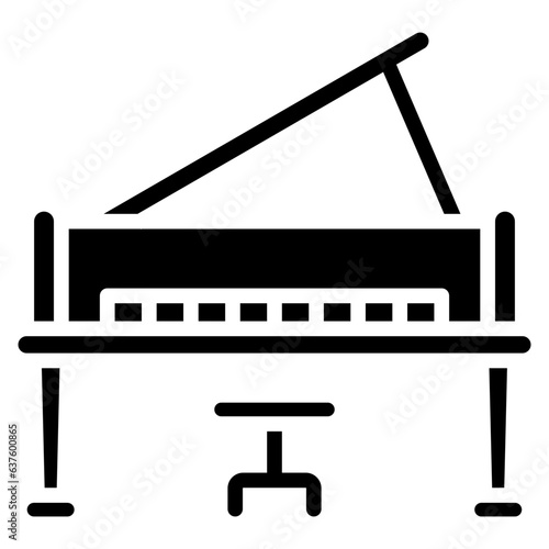 Piano icon often used in design, websites, or applications, banner, flyer to convey specific concepts related to music and multimedia