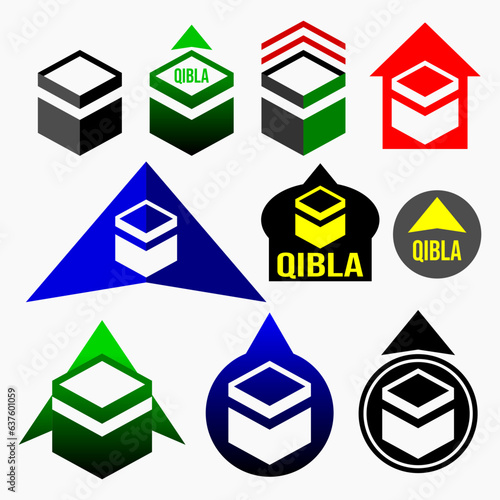 Qibla Direction Sign for Muslim Prayer Direction Guide