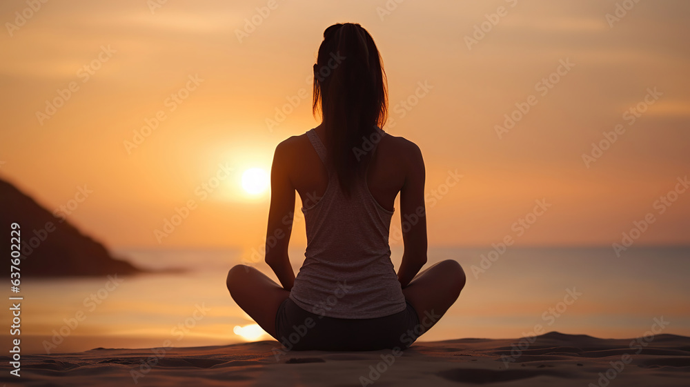 Practicing yoga on the beach during sunrise is invigorating
