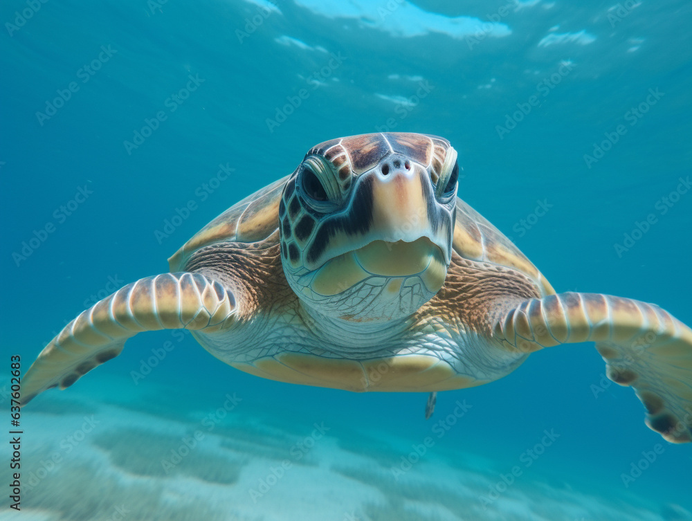 Fototapeta premium sea turtle swimming