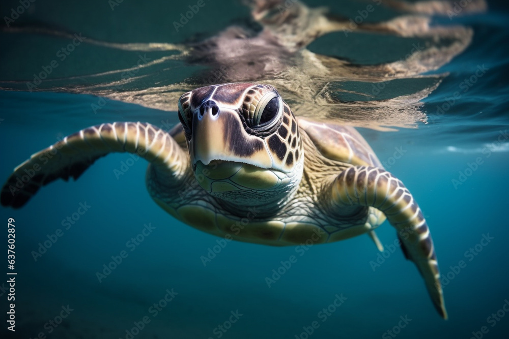 Fototapeta premium sea turtle swimming