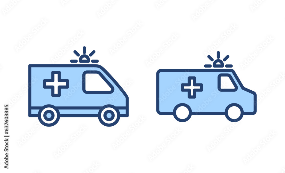 Ambulance icon vector. ambulance truck sign and symbol. ambulance car Ambulance icon vector. ambulance truck sign and symbol. ambulance car