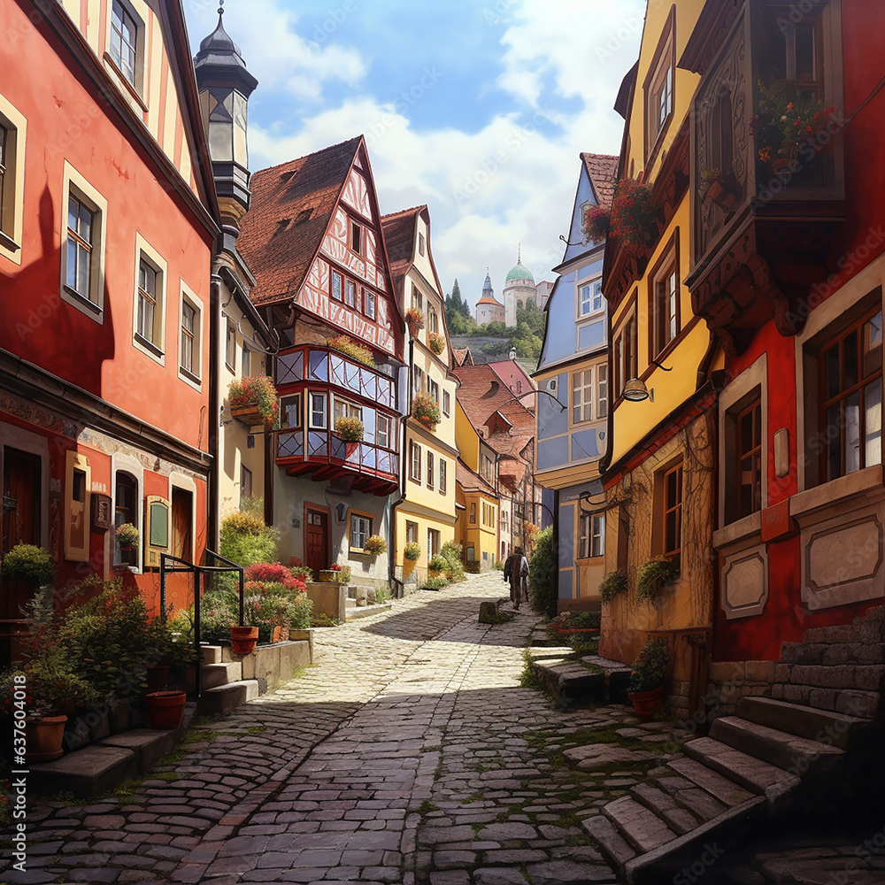 Generative AI: picture perfect European Town from the travel guides 