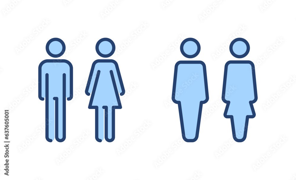 Man and woman icon vector. male and female sign and symbol. Girls and boys Man and woman icon vector. male and female sign and symbol. Girls and boys