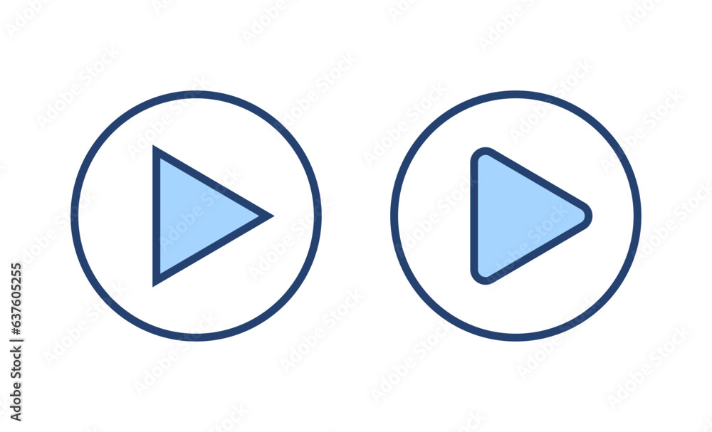 Play icon vector. Play button sign and symbol Play icon vector. Play button sign and symbol