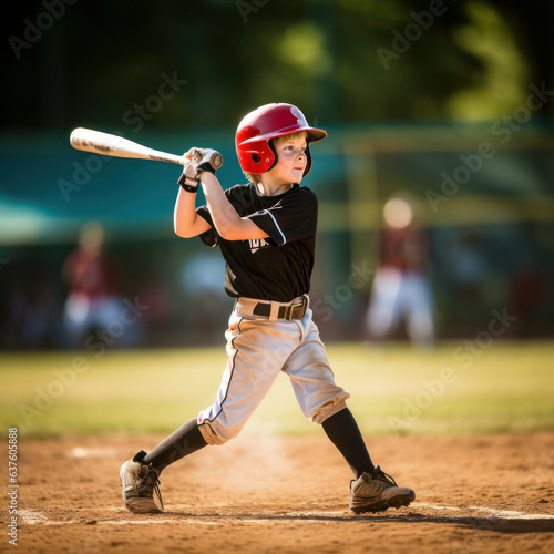 lifestyle photo little league baseball player in action