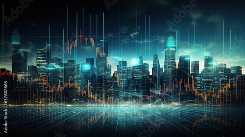 Cityscape of Progress: A mesmerizing cityscape bathed in the glow of digital data streams, symbolizing the rapid evolution and interconnectedness of the modern world.