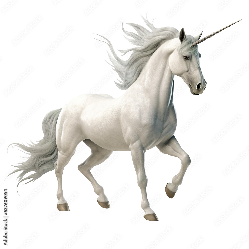 Mystical unicorn isolated on transparent background, cut out 