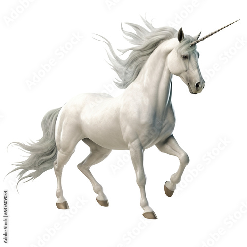 Mystical unicorn isolated on transparent background  cut out 