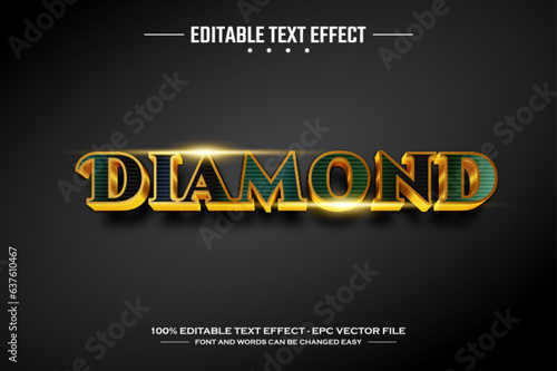 Diamond 3D editable text effect template