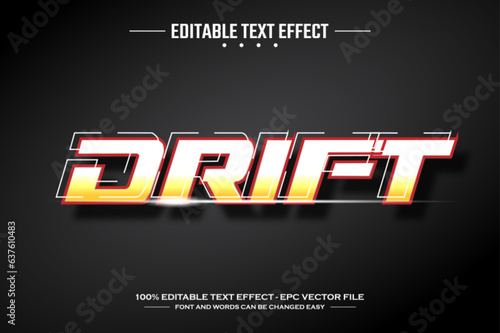 Drift 3D editable text effect template