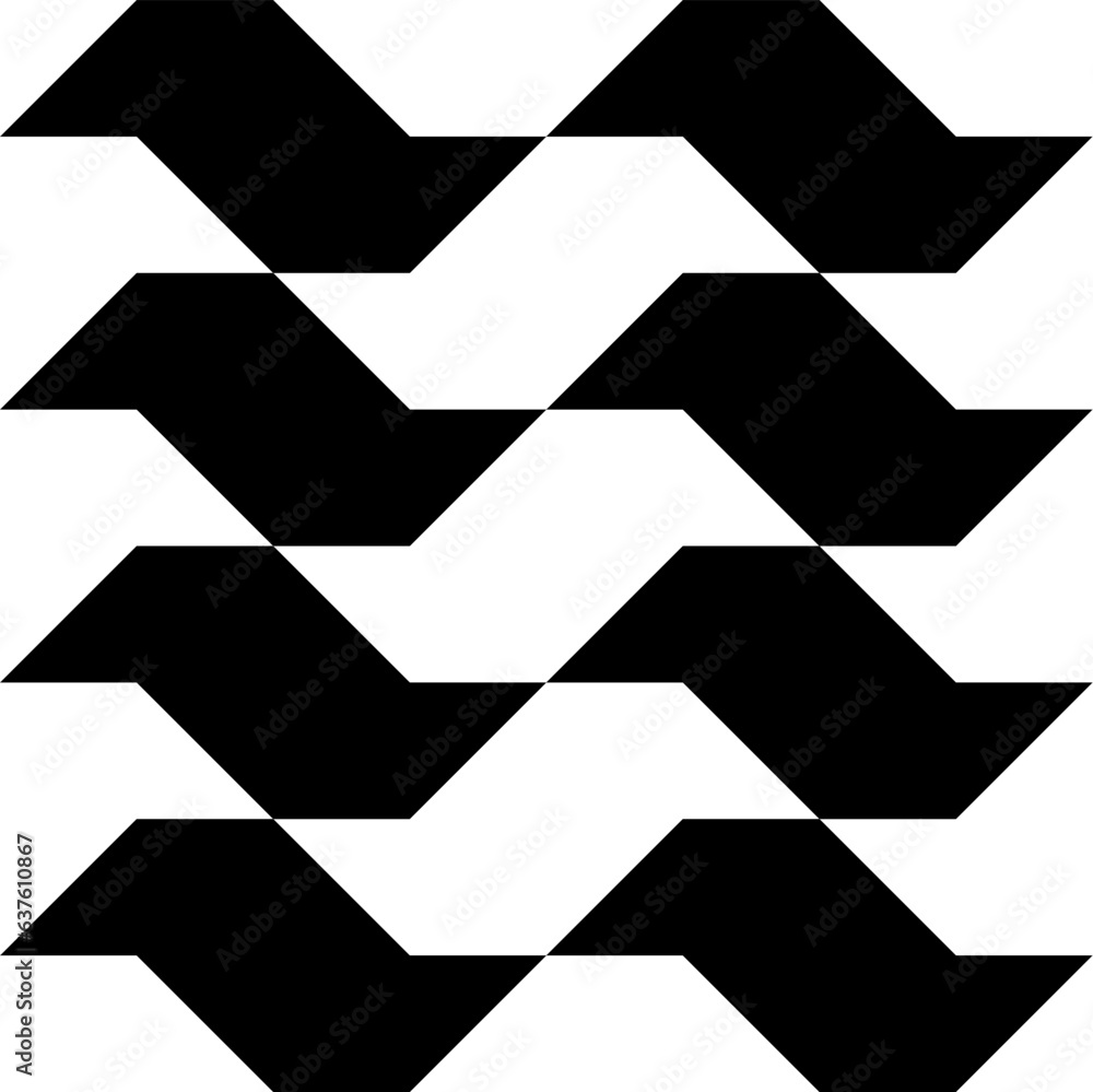 Sao Paulo sidewalk seamless pattern in black and white. Vector illustration.