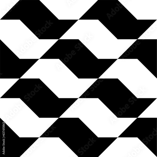 Sao Paulo sidewalk seamless pattern in black and white. Vector illustration.