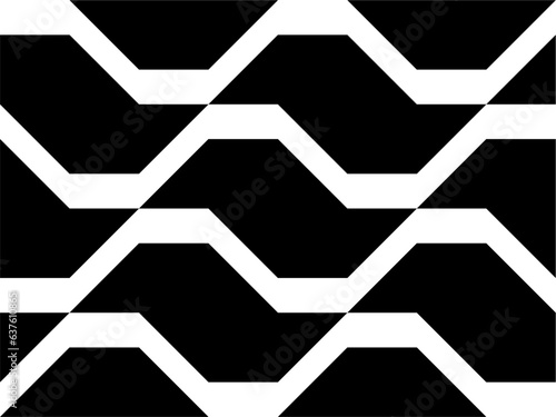 Sao Paulo sidewalk seamless pattern in black and white. Vector illustration.